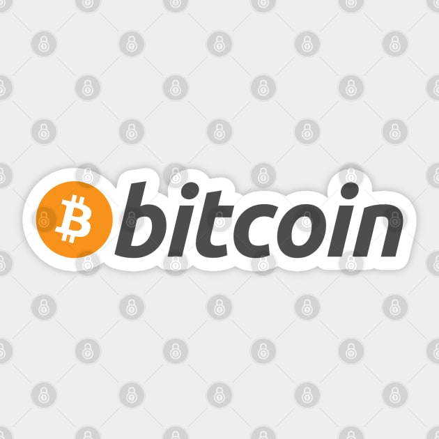Bitcoin Logo With Name Sticker by Tiny Crypto Blog
